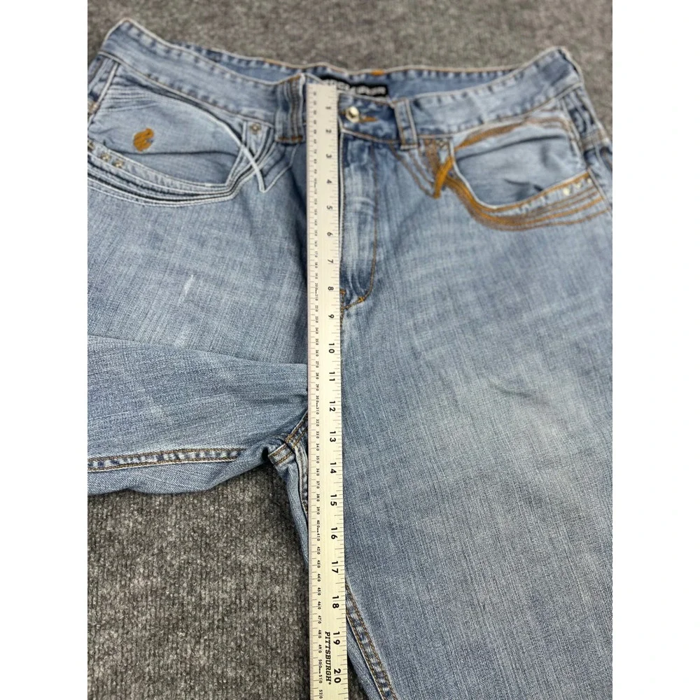 Rocawear Baggy Denim Shorts Light Wash Distressed Y2K Hip Hop Mens 34W Jorts